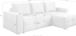 exxpo - sofa fashion Ecksofa Praktische Funktionsecke mit Federkern, Bettfunktion und Stauraum