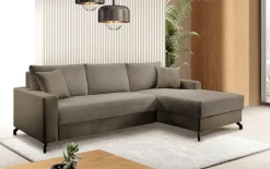 exxpo - sofa fashion Ecksofa »Quattro schlicht & zeitlos, bequem, L-Form, B/T: 247/162 cm« wahlw. Bettfunktion, Bettkasten. Korpus Microfaser, Sitz Webvelours