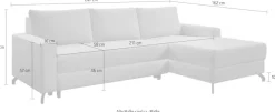 exxpo - sofa fashion Ecksofa »Quattro schlicht & zeitlos, bequem, L-Form, B/T: 247/162 cm« wahlw. Bettfunktion, Bettkasten. Korpus Microfaser, Sitz Webvelours