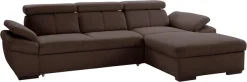 exxpo - sofa fashion Ecksofa »Salerno, inkl. Arm-& Kopfteilverstellung, bequem, Breite 280cm, L-Form« wahlweise mit Bettfunktion und Bettkasten, tolle Detailverarbeitung