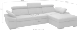 exxpo - sofa fashion Ecksofa »Salerno, Funktionssofa, Breite 280cm, hoher Sitzkomfort, L-Form« inkl. Kopf- und Armteilverstellung, wahlweise mit Bettfunktion