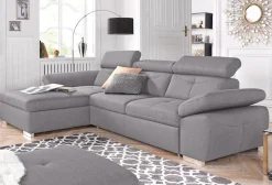 exxpo - sofa fashion Ecksofa »Spring, super bequem, mit Armteil- und Kopfteilfunktion« L-Form, wahlweise mit Bettfunktion und Bettkasten