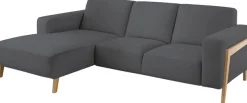 exxpo - sofa fashion Ecksofa »Starr, modern und klassisches Design, hochwertige Verarbeitung, bequem« L-Form, wahlw. elektrische Sitztiefenverstellung, Massivholzfüße