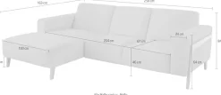 exxpo - sofa fashion Ecksofa »Starr, modern und klassisches Design, hochwertige Verarbeitung, bequem« L-Form, wahlw. elektrische Sitztiefenverstellung, Massivholzfüße