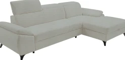 exxpo - sofa fashion Ecksofa »TAOS bequem, komfortabel durch Kopfteilverstellung, Breite 281cm« inkl. Bettfunktion und Bettkasten,toller Sitzkomfort, Steppung im Sitz