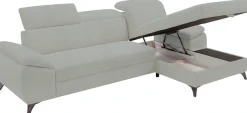 exxpo - sofa fashion Ecksofa »TAOS bequem, komfortabel durch Kopfteilverstellung, Breite 281cm« inkl. Bettfunktion und Bettkasten,toller Sitzkomfort, Steppung im Sitz
