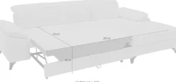 exxpo - sofa fashion Ecksofa »TAOS bequem, komfortabel durch Kopfteilverstellung, Breite 281cm« inkl. Bettfunktion und Bettkasten,toller Sitzkomfort, Steppung im Sitz