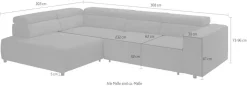 exxpo - sofa fashion Ecksofa »VITTORIO mit Komfortfunktionen, bequem und modern, Cord, L-Form« inkl. Kopfteil- und Sitztiefenverstellung, wahlweise mit Bettfunktion