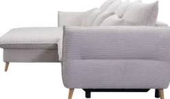 exxpo - sofa fashion Ecksofa »WALPY, elegant & modern, bequem, schmale Armlehnen, Breite 274cm« L-Form, wahlweise mit Bettfunktion und Bettkasten, in Cord
