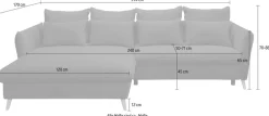 exxpo - sofa fashion Ecksofa »WALPY, elegant & modern, bequem, schmale Armlehnen, Breite 274cm« L-Form, wahlweise mit Bettfunktion und Bettkasten, in Cord