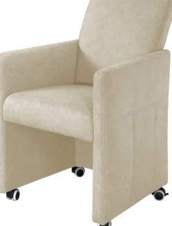 exxpo - sofa fashion Esszimmersessel Loungesessel auf Rollen, schmale Armlehnen, bequem