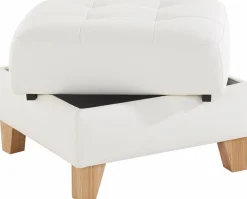 exxpo - sofa fashion Hocker »Elio bequemer Sitzkomfort und aufwendiger Detailverarbeitung« mit Staufach unter der Sitzfläche