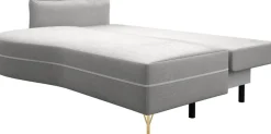exxpo - sofa fashion Loungesofa »Ortis mit toller Kontrastnaht, Solitärmöbel, bequem, schmale Armlehne« Schlafsofa mit Bettfunktion und Bettkasten, komfortabler Federkern