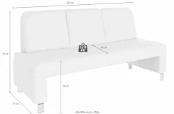 exxpo - sofa fashion Polsterbank »Intenso, Sitzbank, Breite 182 cm, wahlweise in Leder oder Textil« hohe Bodenfreiheit, frei im Raum stellbar, hoher Sitzkomfort