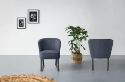 exxpo - sofa fashion Sessel »Americano, Loungesessel« mit Keder und Metallfüßen, Bezug in verschiedenen Qualitäten, 1 Stck.
