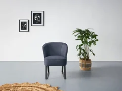 exxpo - sofa fashion Sessel »Americano, Loungesessel« mit Keder und Metallfüßen, Bezug in verschiedenen Qualitäten, 1 Stck.
