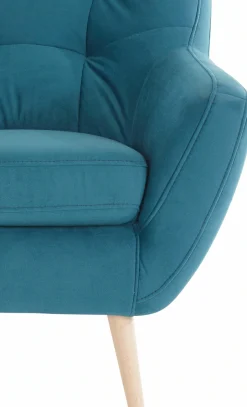 exxpo - sofa fashion Sessel »Scandi, Loungesessel mit tollem Sitzkomfort, hochwertige Polsterung« bequem, hohe Holzfüße