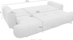 exxpo - sofa fashion 3-Sitzer »Alessano, 254 cm breit, modern & gemütlich« Verlässliche Qualität, inkl.Bettfunktion, Bettkasten, 2x Plaidskissen