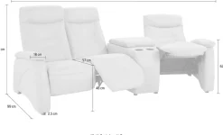exxpo - sofa fashion 3-Sitzer »Ascoli, Kinosofa mit hohem Sitzkomfort, bequeme Armlehnen« inkl. Relaxfunktion, Ablage und Staufach, hohe Rückenlehne