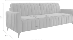 exxpo - sofa fashion 3-Sitzer »Grande, Schlafsofa, Dauerschläfer, Microvelours-Bezug, Breite 222cm« mit Bettfunktion und Bettkasten, komfortabler Federkern