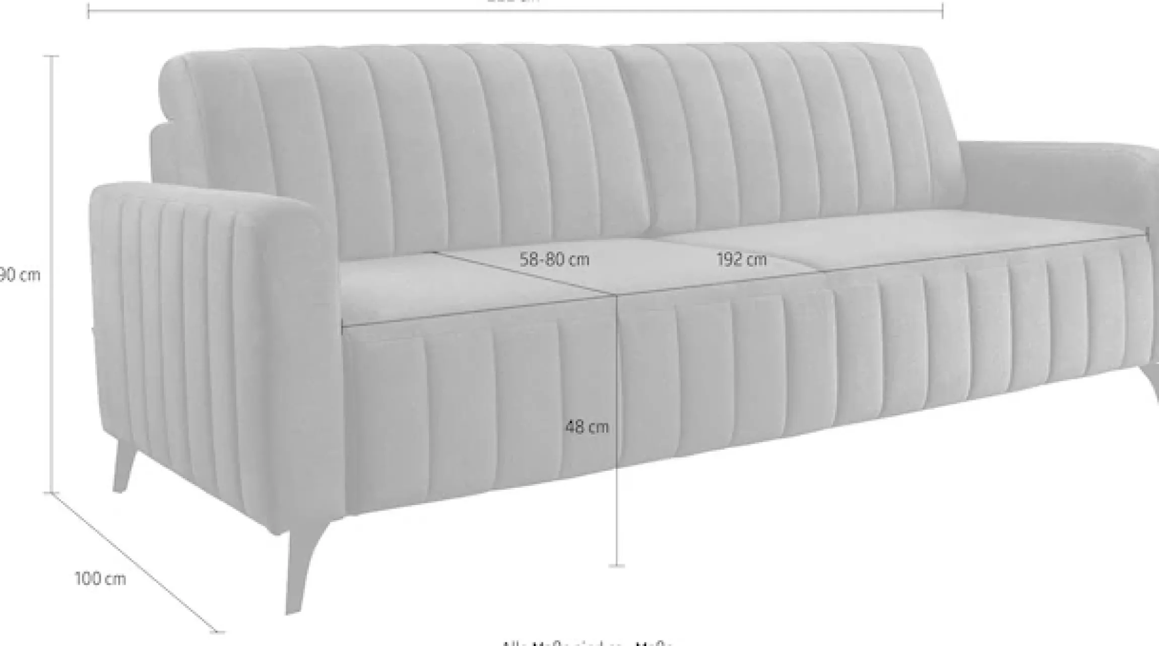 exxpo - sofa fashion 3-Sitzer »Grande, Schlafsofa, Dauerschläfer, Microvelours-Bezug, Breite 222cm« mit Bettfunktion und Bettkasten, komfortabler Federkern