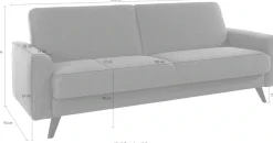 exxpo - sofa fashion 3-Sitzer »Samso, elegant und bequem, toller Sitzkomfort, Schlafsofa« Kippcouch, inklusive Bettfunktion und Bettkasten, Komfortsitzhöhe 49cm