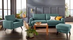 exxpo - sofa fashion 3-Sitzer »Samso, elegant und bequem, toller Sitzkomfort, Schlafsofa« Kippcouch, inklusive Bettfunktion und Bettkasten, Komfortsitzhöhe 49cm