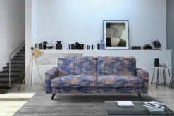 exxpo - sofa fashion 3-Sitzer »Side, toller Sitz- & Liegekomfort, Schlafsofa. Breite 222cm. hoher Fuß« mit Schlaffunktion, Bettkasten und hohe Holzfüße, Solitärmöbel