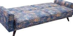exxpo - sofa fashion 3-Sitzer »Side, toller Sitz- & Liegekomfort, Schlafsofa. Breite 222cm. hoher Fuß« mit Schlaffunktion, Bettkasten und hohe Holzfüße, Solitärmöbel