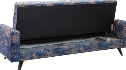 exxpo - sofa fashion 3-Sitzer »Side, toller Sitz- & Liegekomfort, Schlafsofa. Breite 222cm. hoher Fuß« mit Schlaffunktion, Bettkasten und hohe Holzfüße, Solitärmöbel