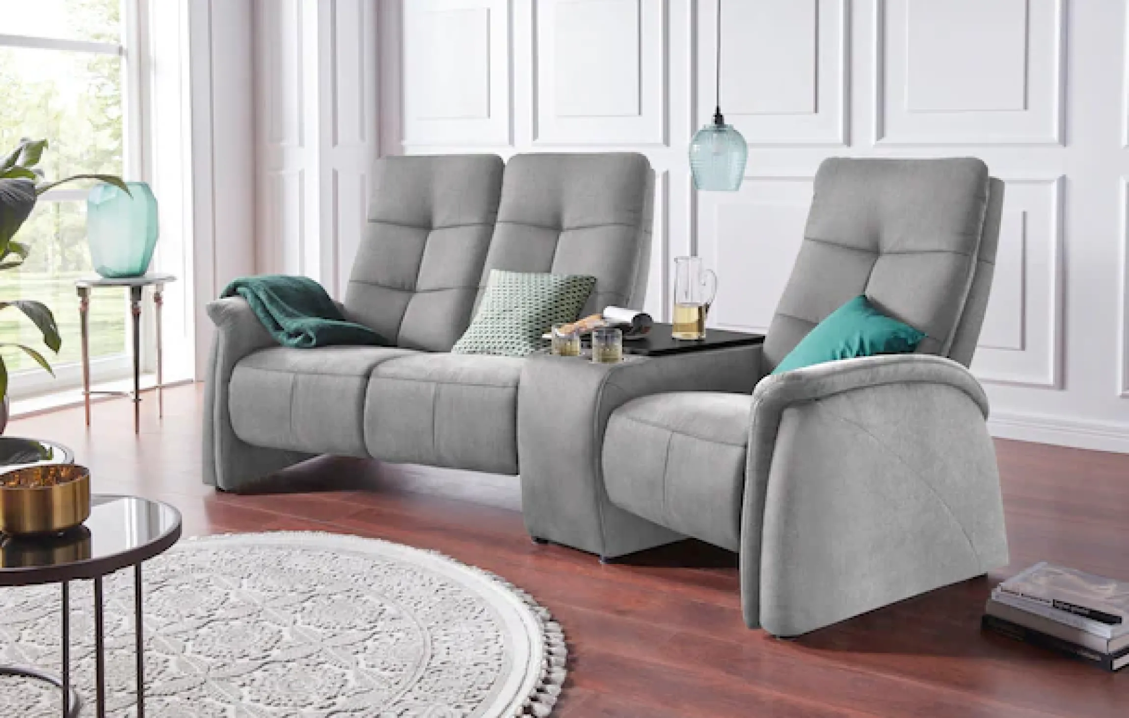 exxpo - sofa fashion 3-Sitzer »Tivoli, Kinosofa mit Relaxfunktion, mit Ablagetisch und Stauraum« bequem und komfortabel, hohe Rückenlehne