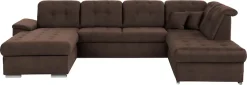 exxpo - sofa fashion Wohnlandschaft »Durango, aufwendige Sitz- und Rückenverarbeitung, bequem, U-Form« inkl. Kopfteilverstellung, wahlweise mit Bettfunktion und Bettkasten