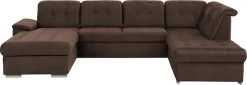 exxpo - sofa fashion Wohnlandschaft »Durango, aufwendige Sitz- und Rückenverarbeitung, bequem, U-Form« inkl. Kopfteilverstellung, wahlweise mit Bettfunktion und Bettkasten