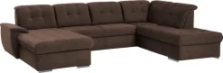 exxpo - sofa fashion Wohnlandschaft »Durango, aufwendige Sitz- und Rückenverarbeitung, bequem, U-Form« inkl. Kopfteilverstellung, wahlweise mit Bettfunktion und Bettkasten