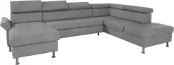 exxpo - sofa fashion Wohnlandschaft »Maretto, bequem und komfortabel, viel Platz, Breite 330cm, U-Form« inkl. Kopfteilverstellung für mehr Sitzkomfort, wahlweise Bettfunktion