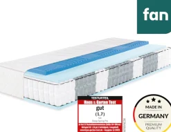 fan Taschenfederkernmatratze »Sleep Spring Pro, Boxspringmatratze m. Thermogelauflage, 90x200 & mehr« 33 cm hoch 1-tlg., 1 Stk. tlg. Haus & Garten Test "GUT", getestet in Gr. 90x200, H2