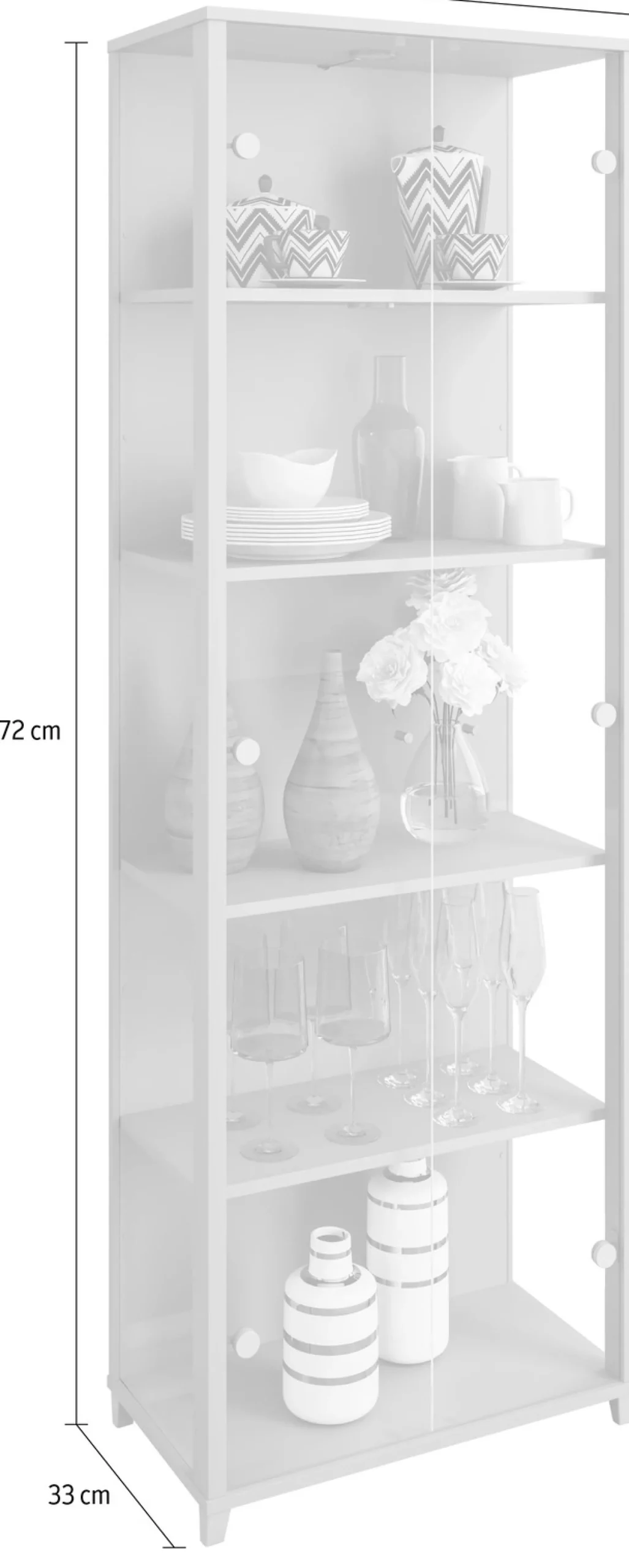 fif möbel Vitrine »OPTIMA« Standvitrine, Vitrinenschrank, Glasvitrine, Sammlervitrine