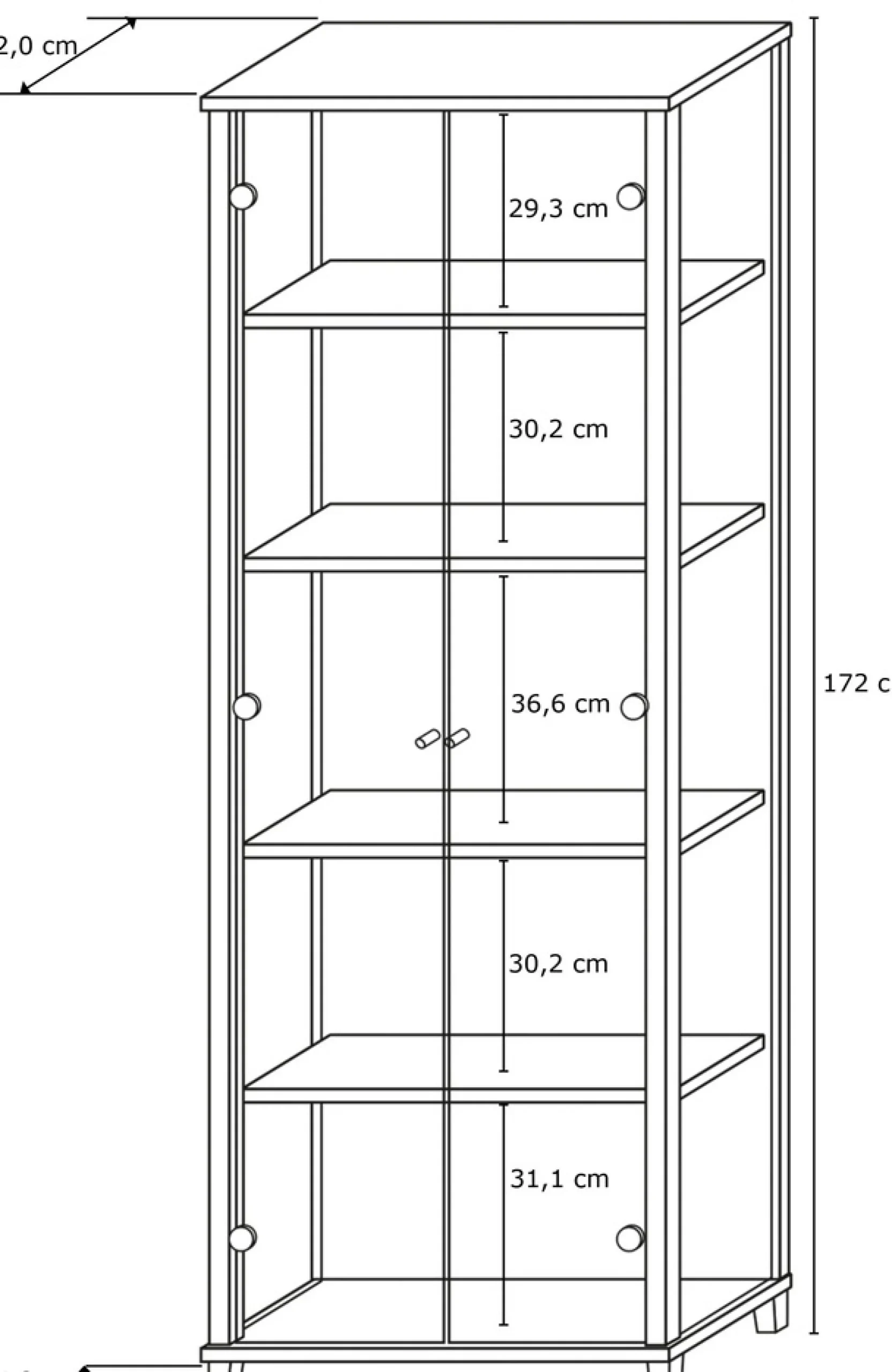 fif möbel Vitrine »OPTIMA« Standvitrine, Vitrinenschrank, Glasvitrine, Sammlervitrine