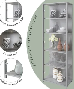 fif möbel Vitrine »OPTIMA« Standvitrine, Vitrinenschrank, Glasvitrine, Sammlervitrine