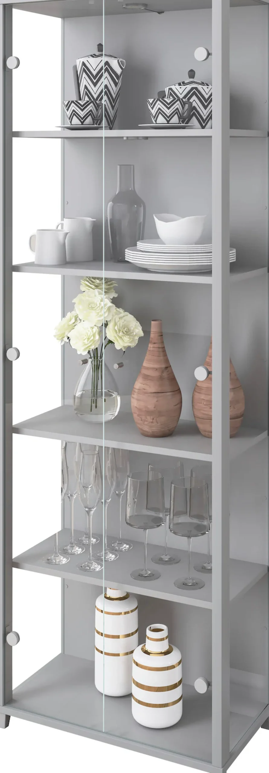 fif möbel Vitrine »OPTIMA« Standvitrine, Vitrinenschrank, Glasvitrine, Sammlervitrine