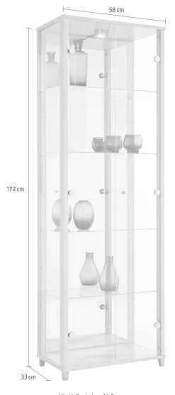 fif möbel Vitrine »OPTIMA« Standvitrine, Vitrinenschrank, Glasvitrine, Sammlervitrine, LED