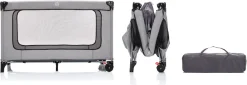 Fillikid Baby-Reisebett »Standard grau melange« Inklusive Transporttasche
