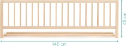 Fillikid Bettschutzgitter »Lilly, natur, 140/45 cm« aus Holz; Made in Europe