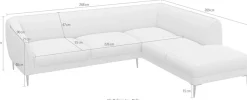 FLEXLUX Ecksofa »Belle Designsofa, L-Form, B/T 268/209 cm« Skandinavisches Design, In hochwertiger Verarbeitung