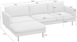 FLEXLUX Ecksofa »Bolzano, elegant und bequem, L-Form« Sitzaufbau mit Kaltschaum & Stahl-Wellen, loose Sitz -& Rückenkissen