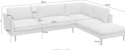 FLEXLUX Ecksofa »Bolzano, elegant und bequem, L-Form« Sitzaufbau mit Kaltschaum & Stahl-Wellen, lose Sitz -& Rückenkissen