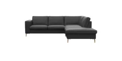 FLEXLUX Ecksofa »Fiore, bequem und modern, L-Form« breite Armlehnen, Füße Alu/Eiche, B/T 234/225 cm, Kaltschaum im Sitz