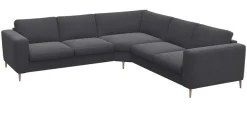 FLEXLUX Ecksofa »Fiore, gleichschenklig, super Sitzkomfort durch Kaltschaum im Sitz« breite Armlehnen, Füße Alu+ Eiche, L-Form