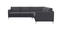 FLEXLUX Ecksofa »Fiore, gleichschenklig, bequem durch hochwertigem Sitzaufbau« schmale Armlehnen, super Sitzkomfort durch Kaltschaum, Füße Alu