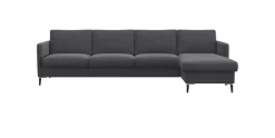 FLEXLUX Ecksofa »Fiore, L-Form, bequem und komfortabel durch hochwertigem Sitzaufbau« schmale Armlehnen, Kaltschaum, Füße Alu+schwarz